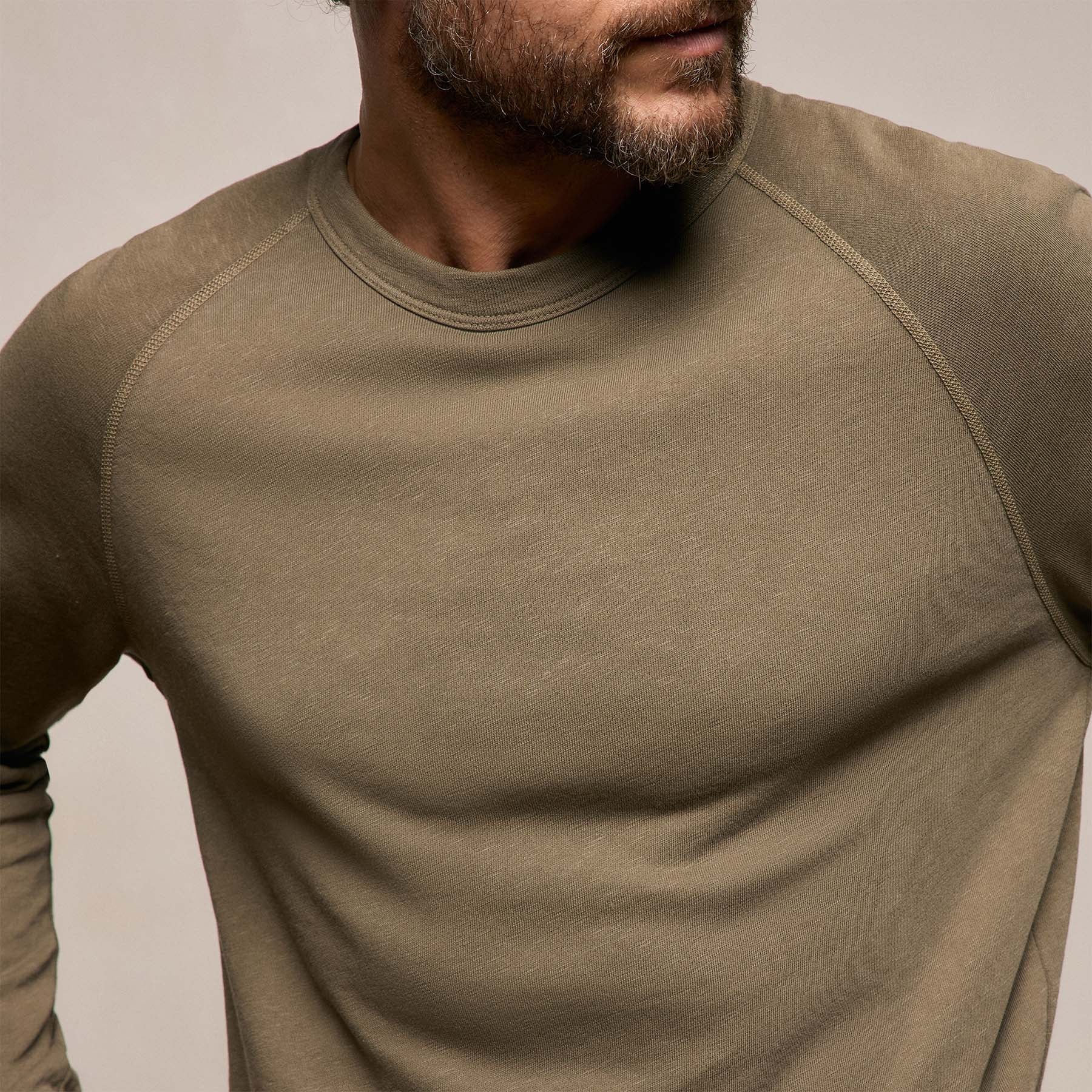 Vintage French Terry Sweatshirt in Light Olive Pigment | James Perse Los Angeles