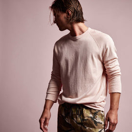 Vintage French Terry Sweatshirt in Nougat Pigment | James Perse Los Angeles