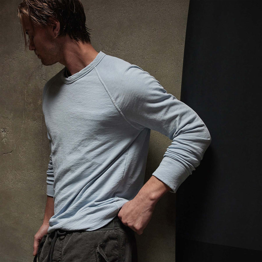 Vintage French Terry Sweatshirt in Open Sky Pigment | James Perse Los Angeles
