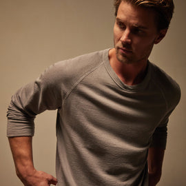 Vintage French Terry Sweatshirt in Silver Grey Pigment | James Perse Los Angeles