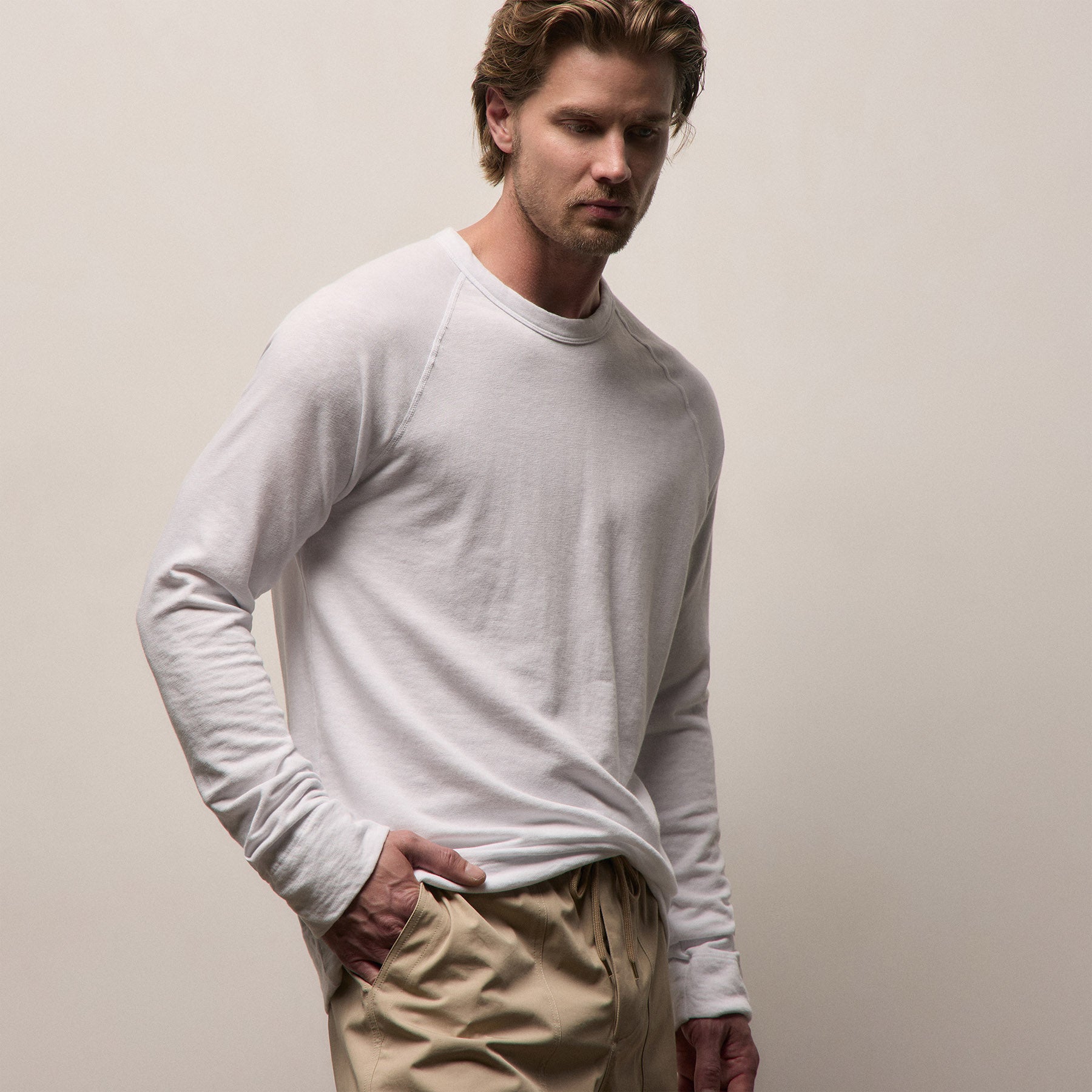 Vintage French Sweatshirt in White | James Perse Los Angeles