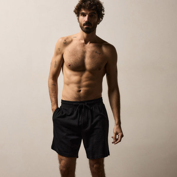 Vintage French Terry Sweat Short in Black | James Perse Los Angeles