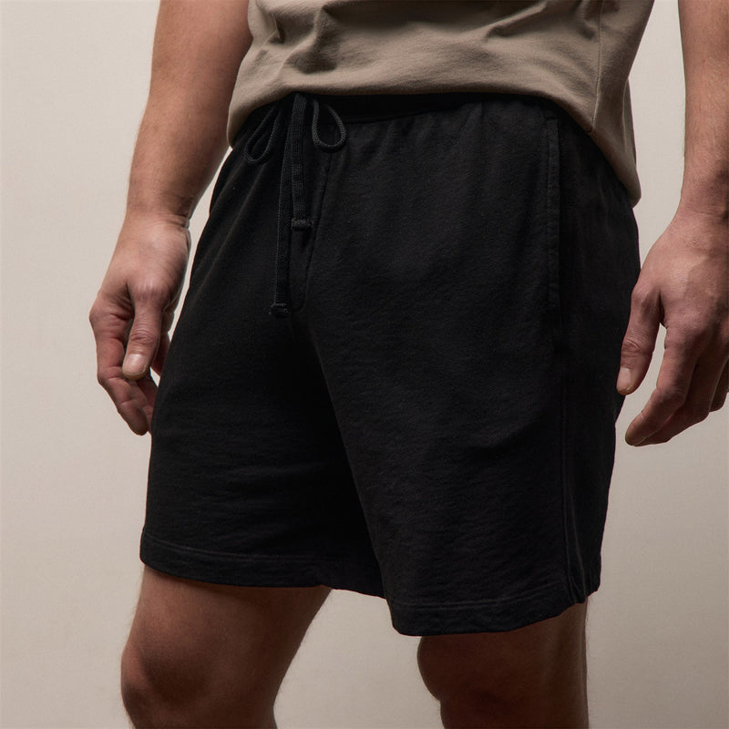 Vintage French Terry Sweat Short in Black | James Perse Los Angeles