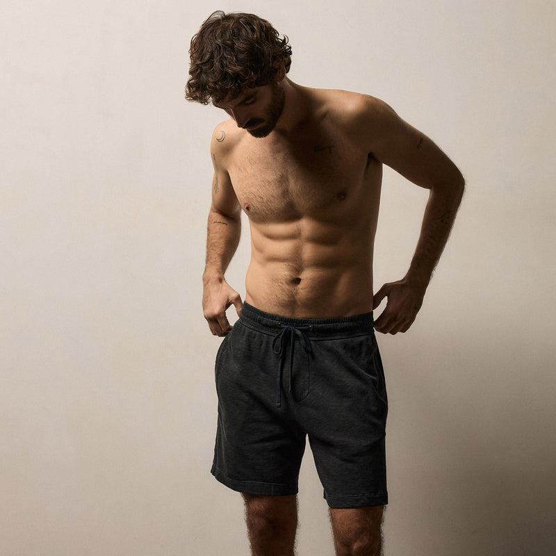 Vintage French Terry Sweat Short in Carbon Pigment | James Perse Los Angeles