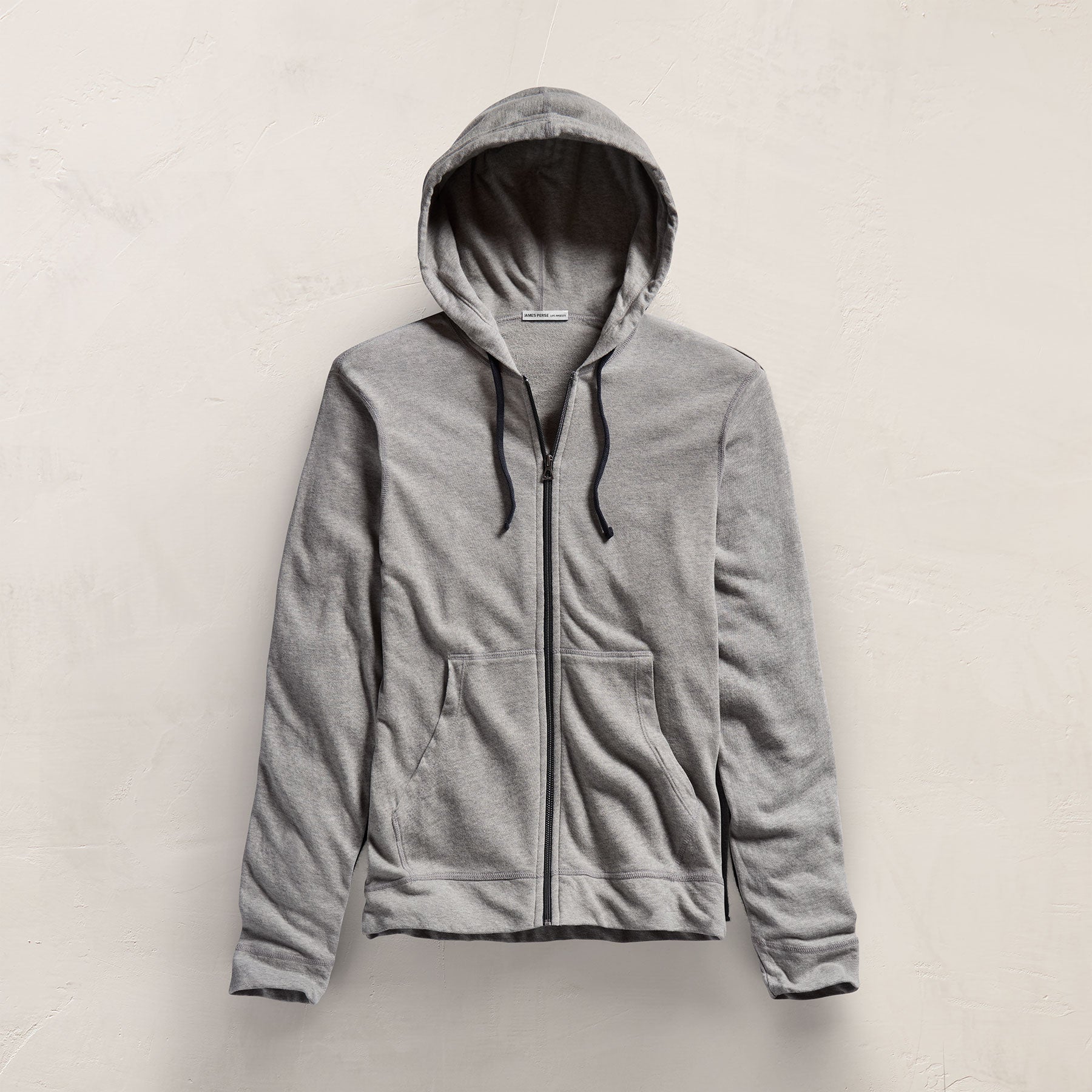 Vintage French Terry Zip Up Hoodie - Heather Grey | James Perse