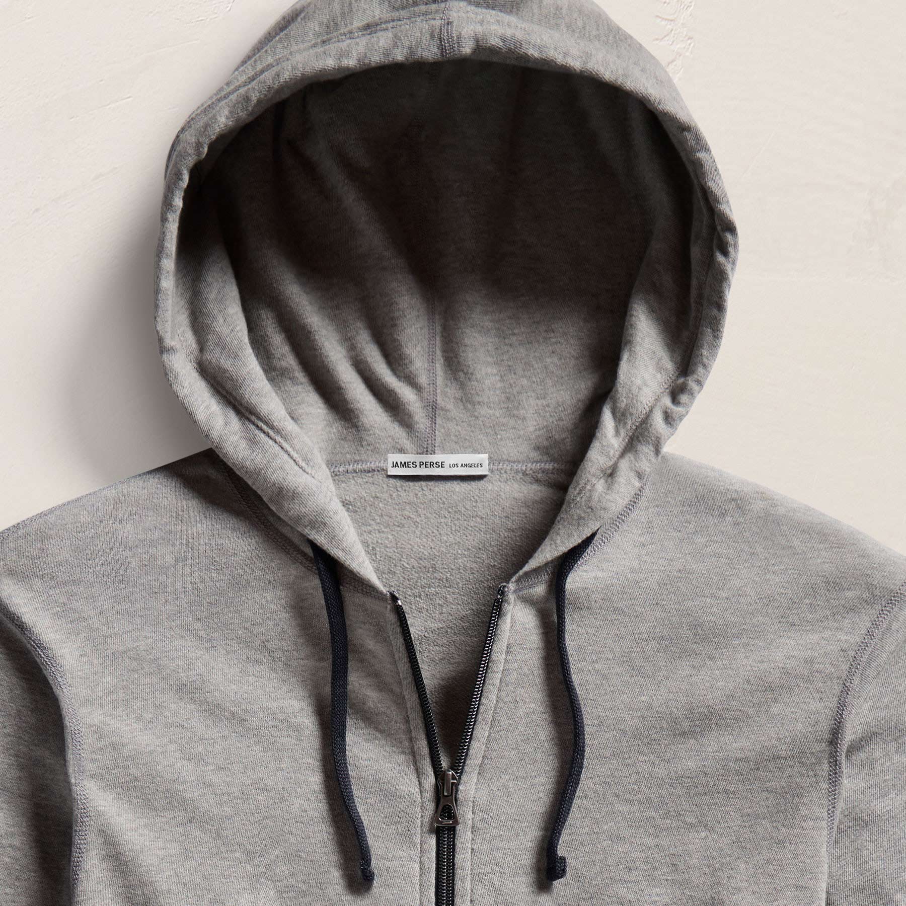 Vintage French Terry Zip Up Hoodie - Heather Grey | James Perse