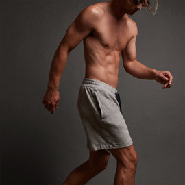 French Terry Sweat Short in Heather Grey | James Perse Los Angeles
