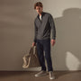 Linen Blend Zip Up in Pipe/Magma | James Perse Los Angeles