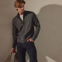 Linen Blend Zip Up in Pipe/Magma | James Perse Los Angeles