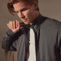 Linen Blend Zip Up in Pipe/Magma | James Perse Los Angeles