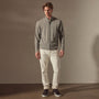 Linen Blend Zip Up in Silver Grey/White | James Perse Los Angeles