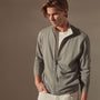 Linen Blend Zip Up in Silver Grey/White | James Perse Los Angeles