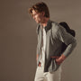 Linen Blend Zip Up in Silver Grey/White | James Perse Los Angeles