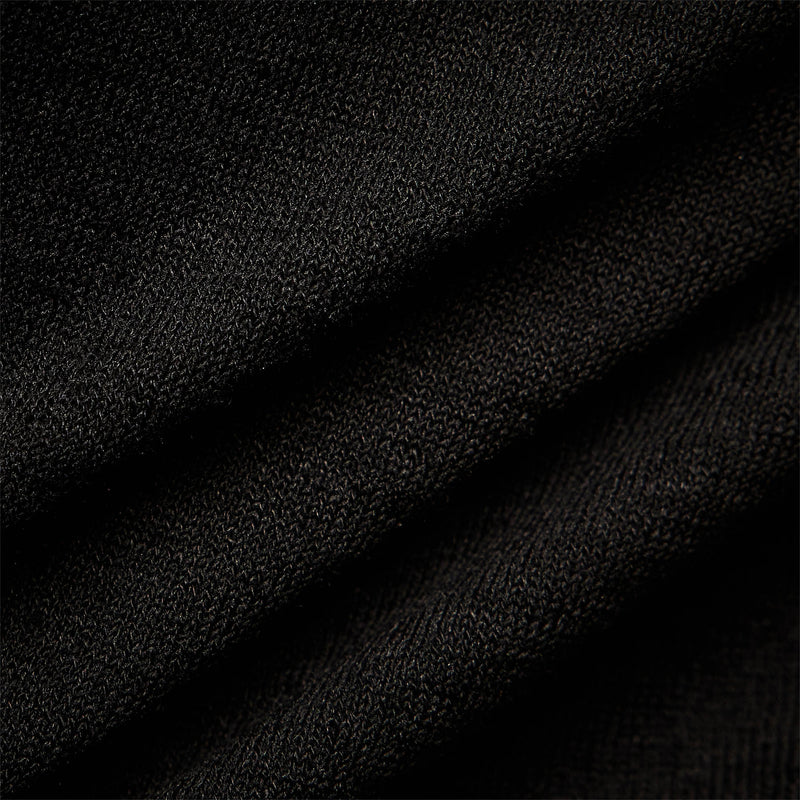 Linen Blend Long Sleeve Contrast Crew in Black/White | James Perse Los Angeles