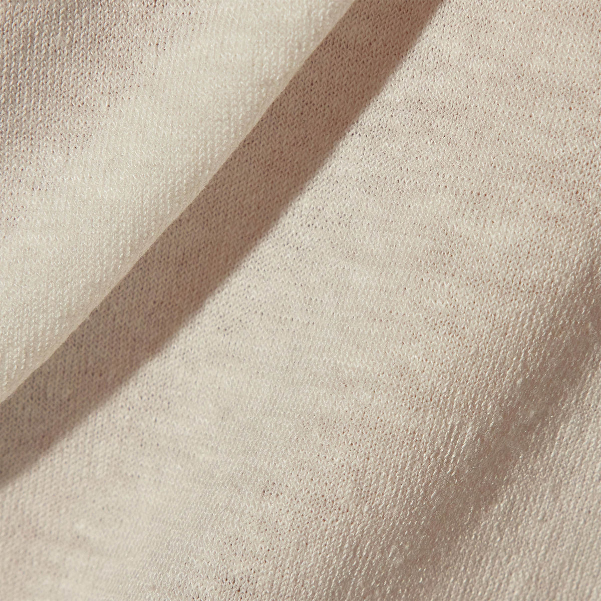 Linen Blend Long Sleeve Contrast Crew in White/Silver Grey | James Perse Los Angeles