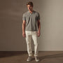 Linen Blend Contrast Polo in Silver Grey/White | James Perse Los Angeles