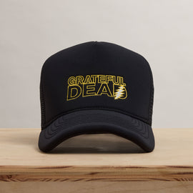 Grateful Dead Lightning Bolt Embroidery Trucker in Black | James Perse Los Angeles