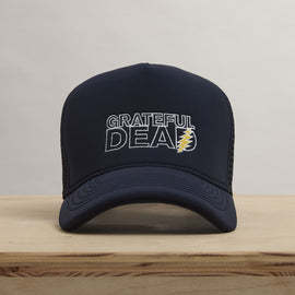Grateful Dead Lightning Bolt Embroidery Trucker in Navy | James Perse Los Angeles
