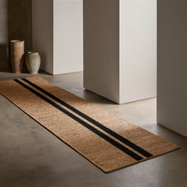 Jute Runner in Natural/Charcoal Stripe | James Perse Los Angeles