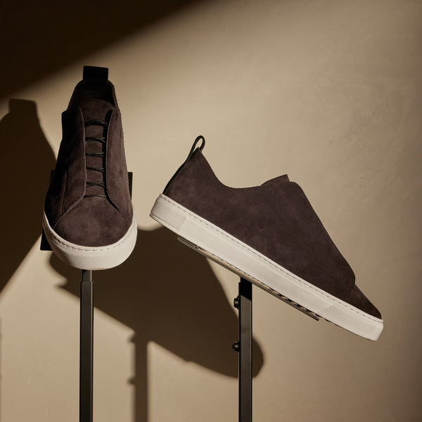 Suede Solstice Sneaker in Cafe | James Perse Los Angeles