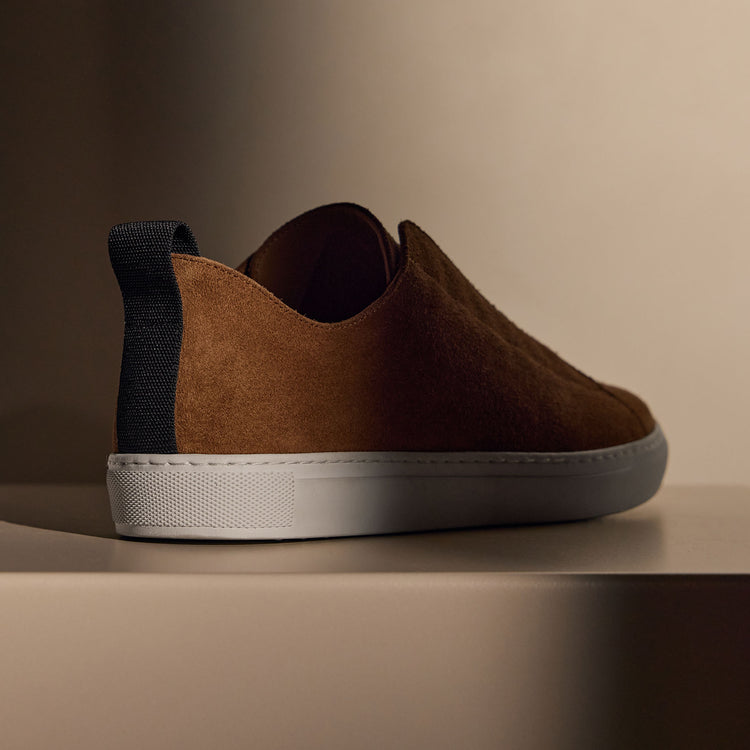 Suede Solstice Sneaker in Chestnut | James Perse Los Angeles