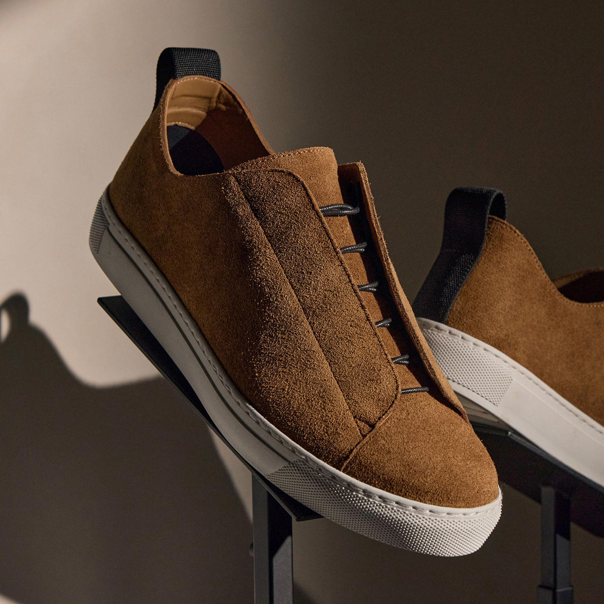 Suede Solstice Sneaker in Chestnut | James Perse Los Angeles