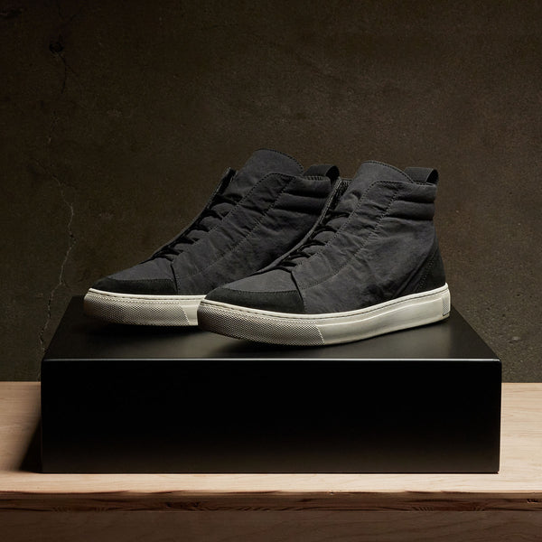 Men's Solstice Skate High Top Sneaker in Black/Black | James Perese Los Angeles