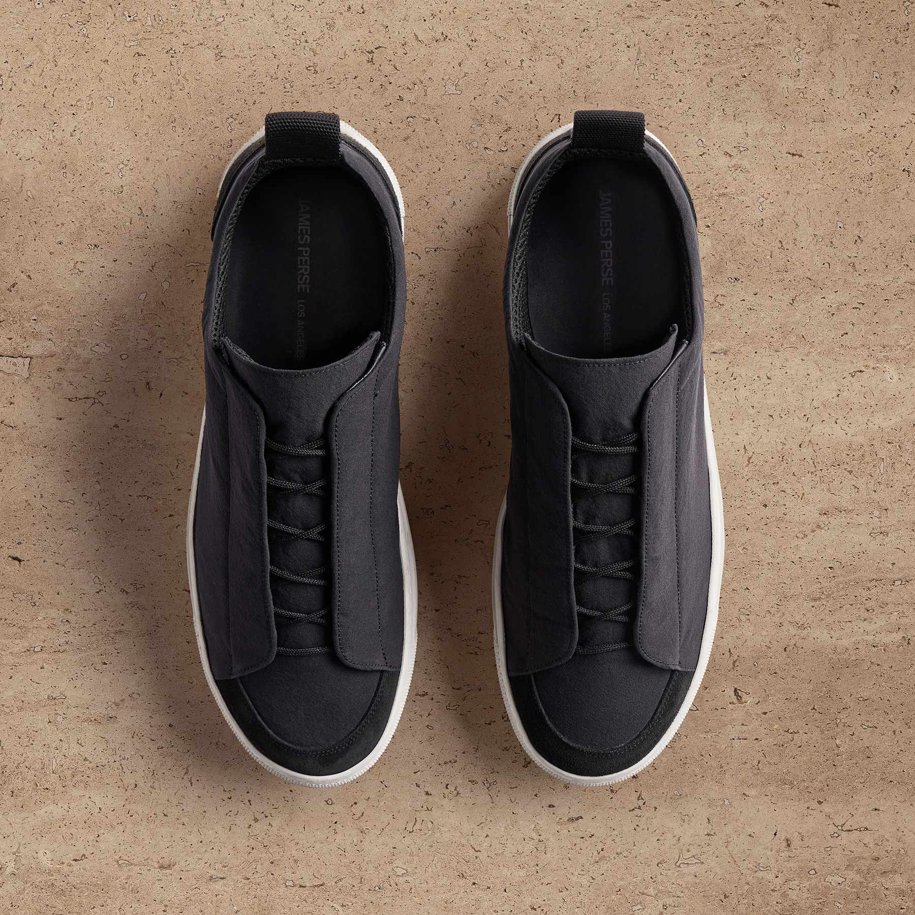 Men's Solstice Skate Low Top Sneaker in Black/Black | James Perse Los Angeles