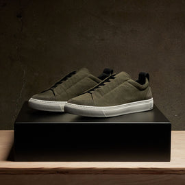 Men's Solstice Skate Low Top Sneaker in Olive | James Perese Los Angeles