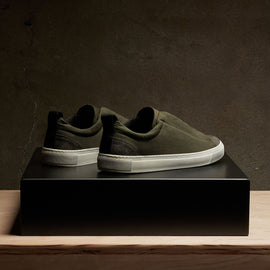 Men's Solstice Skate Low Top Sneaker in Olive | James Perese Los Angeles