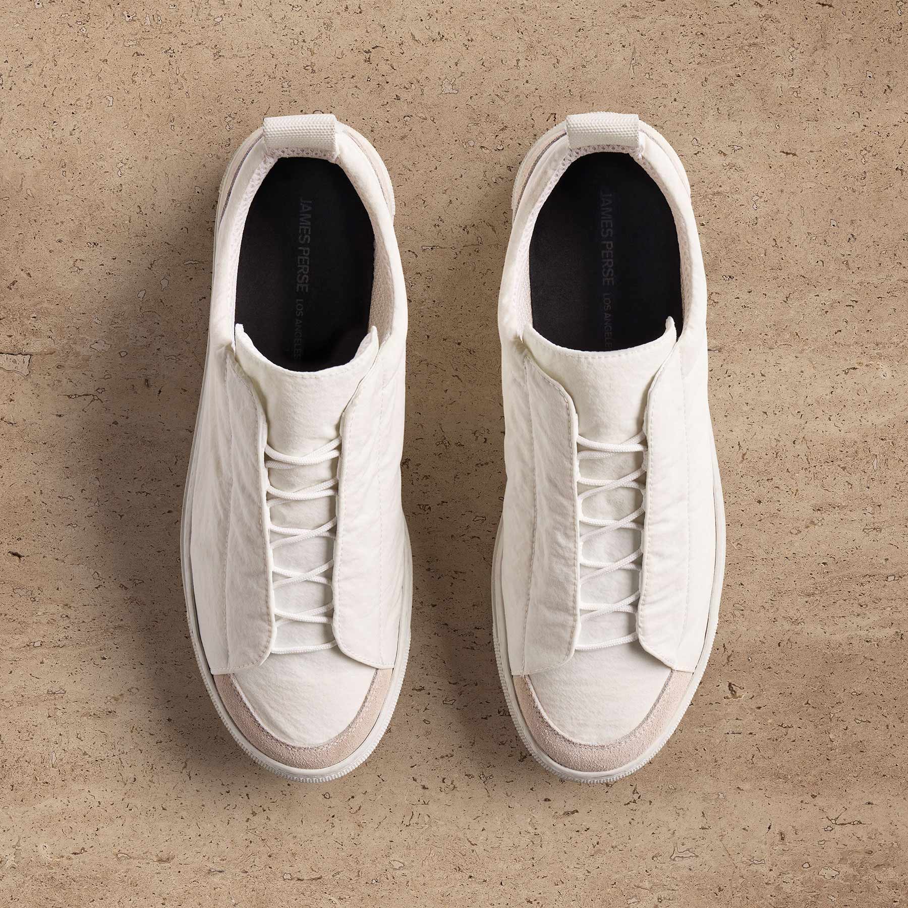 Men's Solstice Skate Low Top Sneaker in White/Taupe | James Perse Los Angeles