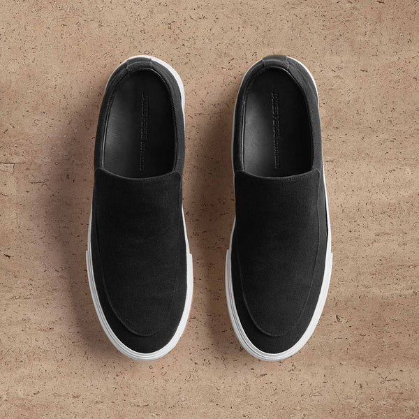 Men's Coastal Canvas Slip On in Black | James Perse Los Angeles