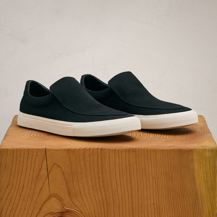 Men's Coastal Canvas Slip On in Black | James Perse Los Angeles