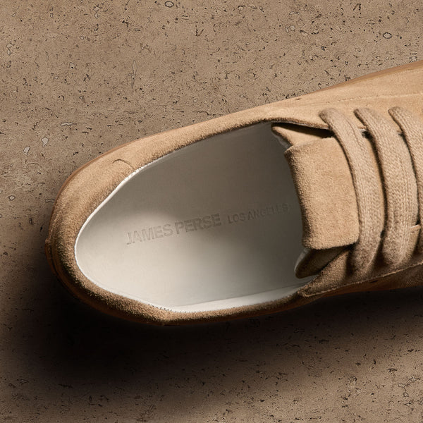 Men's Suede Retro Sneaker in Cappuccino | James Perse Los Angeles