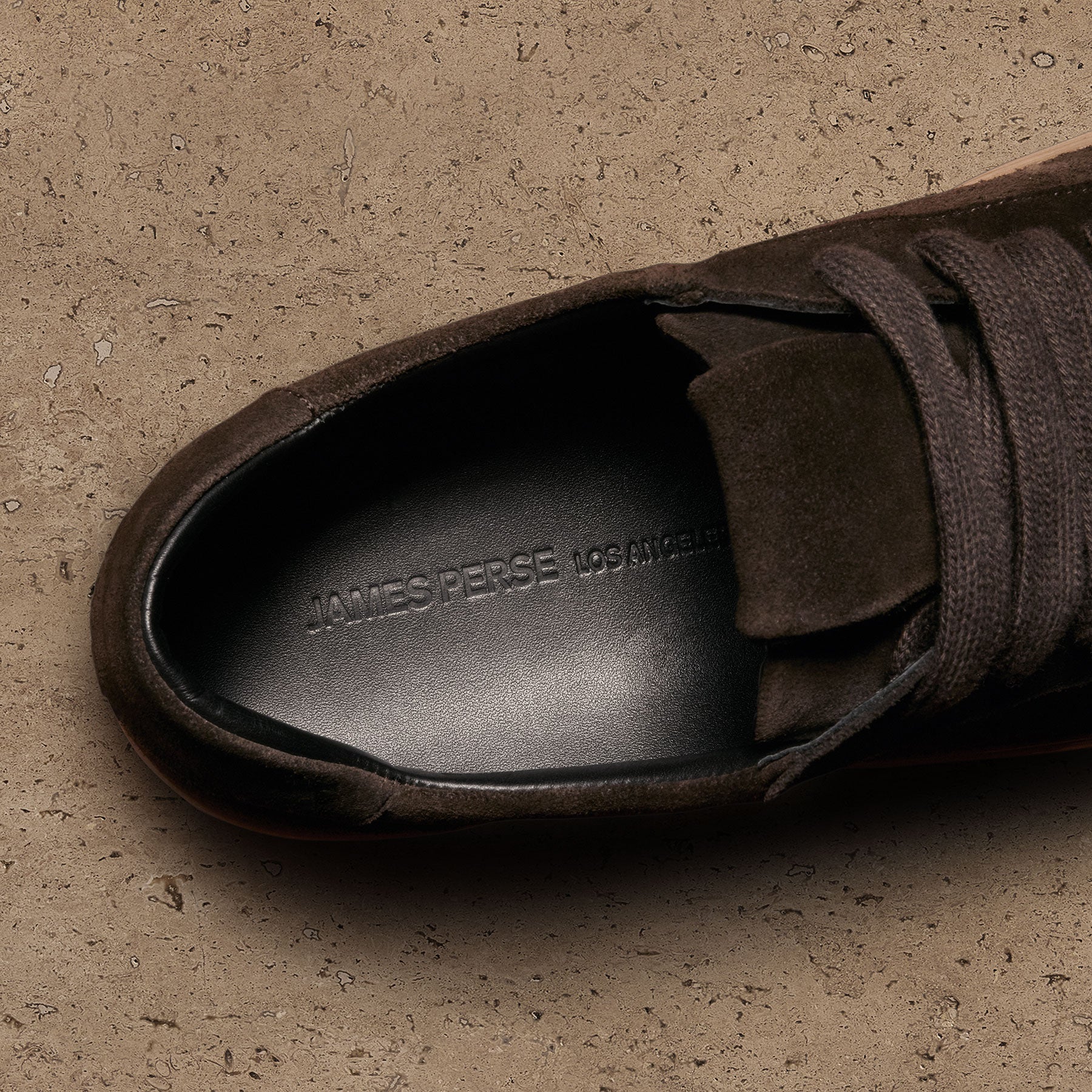 Men's Suede Retro Sneaker - Ebony | James Perse Los Angeles