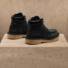 Men's Suede Work Boot In Black | James Perse Los Angeles