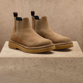Men's Suede Chelsea Boot In String | James Perse Los Angeles
