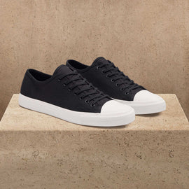 Men's Cotton Canvas Low Top Sneaker in Black | James Perse Los Angeles