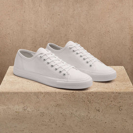 Men's Cotton Canvas Low Top Sneaker in White | James Perse Los Angeles