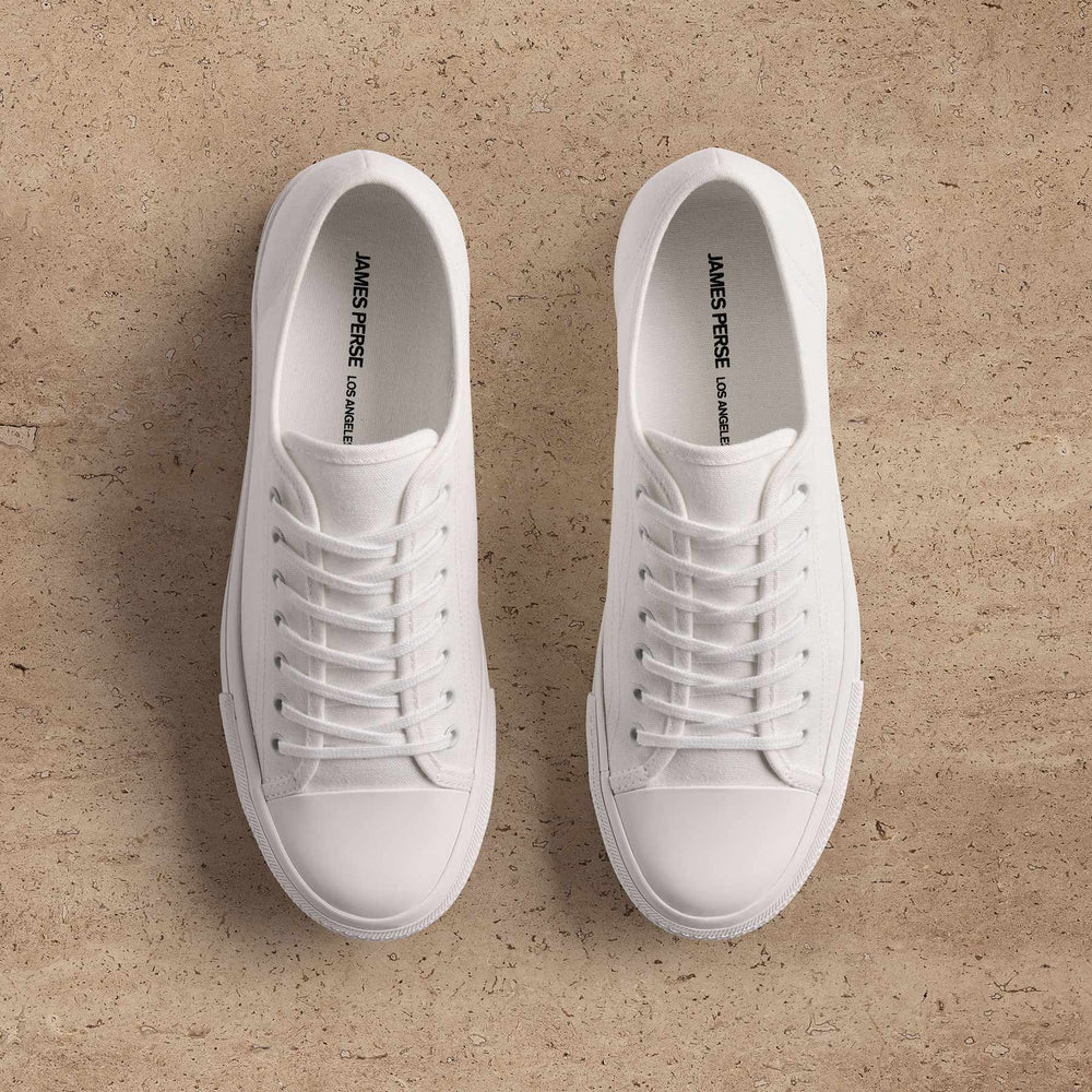 Men's Cotton Canvas Low Top Sneaker in White | James Perse Los Angeles
