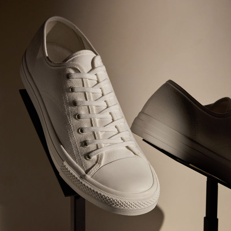 Men's Cotton Canvas Low Top Sneaker in White | James Perse Los Angeles