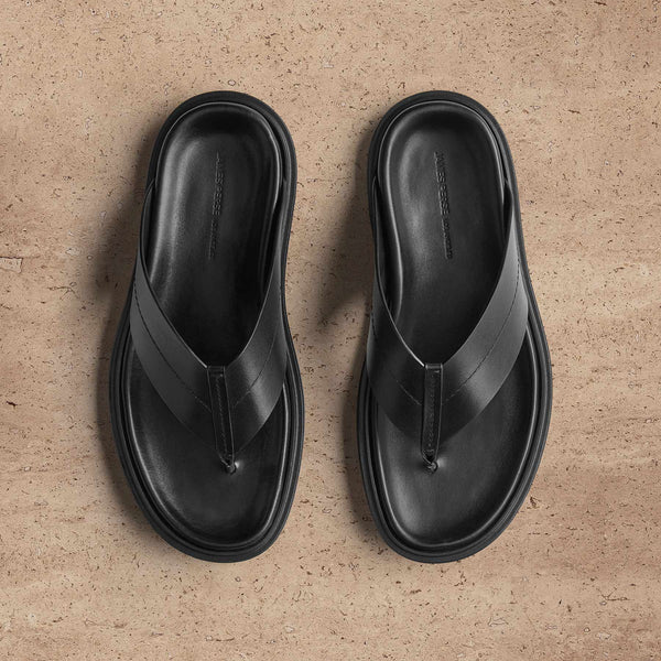 Men's Calf Leather Loafer in Black | James Perse Los Angeles