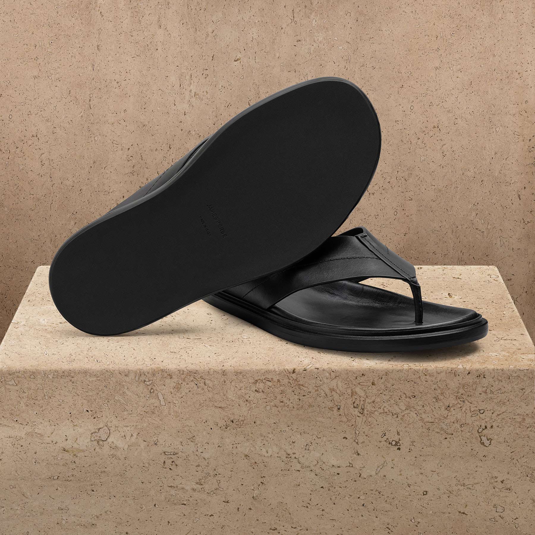 Men's Calf Leather Loafer in Black | James Perse Los Angeles