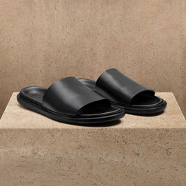 Men's Leather Slide in Black | James Perse Los Angeles