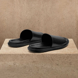 Men's Leather Slide in Black | James Perse Los Angeles