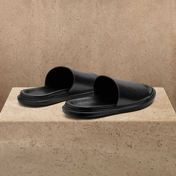 Men's Leather Slide in Black | James Perse Los Angeles