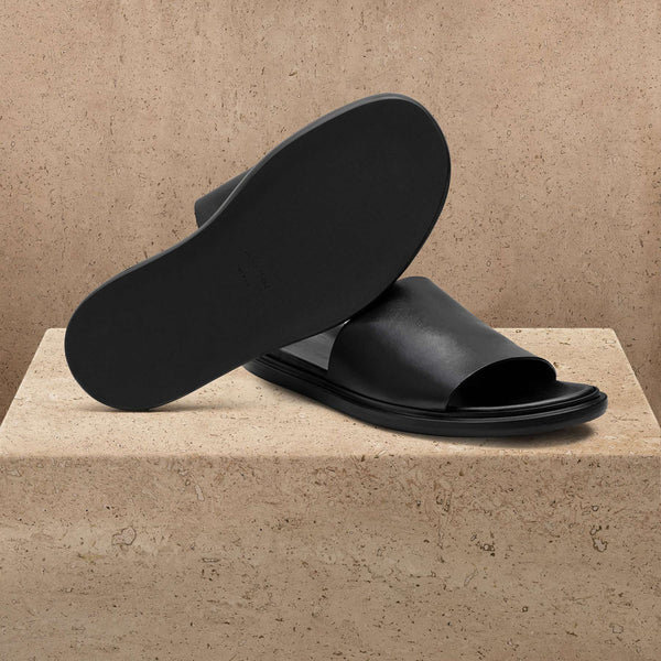 Men's Leather Slide in Black | James Perse Los Angeles