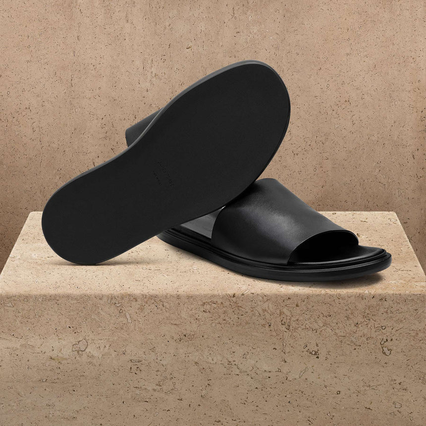 Men's Leather Slide in Black | James Perse Los Angeles