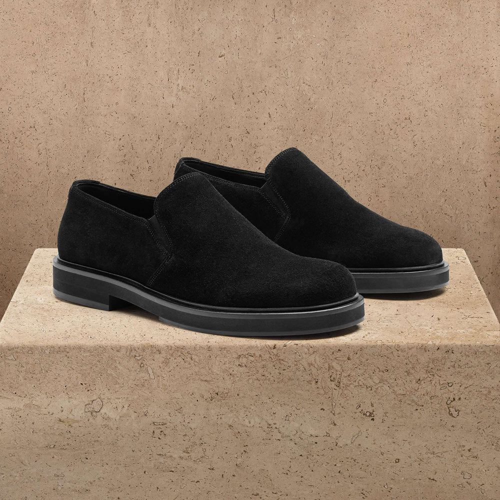 Men's Soft Suede Loafer in Black | James Perse Los Angeles
