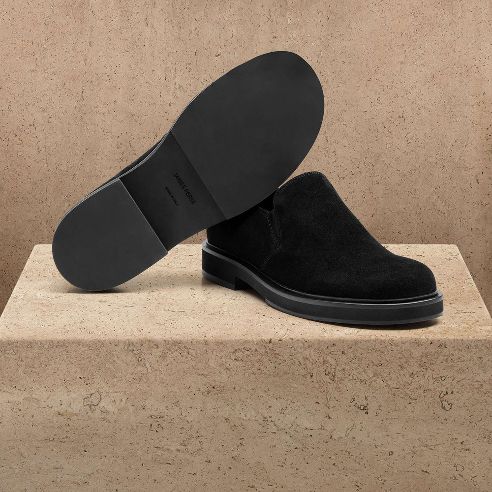 Men's Soft Suede Loafer in Black | James Perse Los Angeles